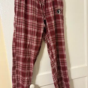 FSU Garnet Plaid Lounge Pants with Seminoles Logo